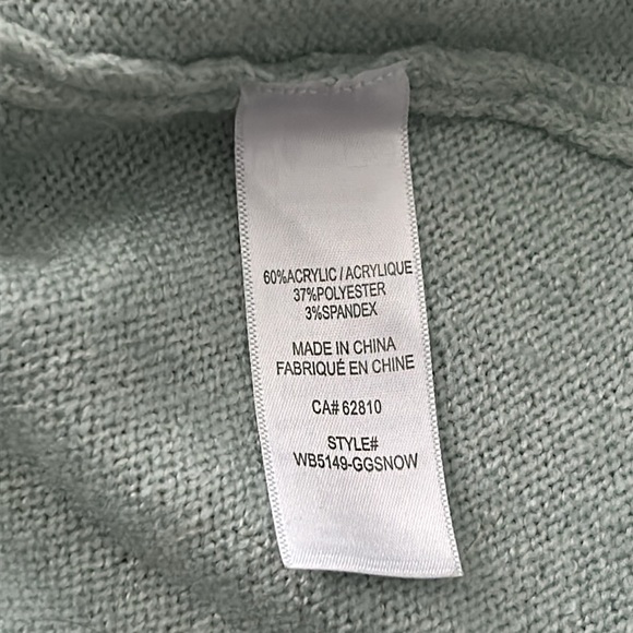 RICKI'S Women's Mint Green Fair Isle Cowl Neck Tunic Sweater, Turtleneck Top - Picture 12 of 13